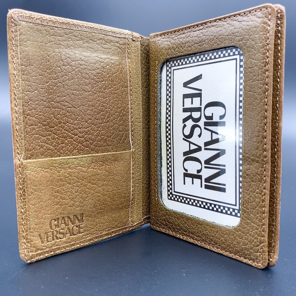 Gianni Versace Bi-fold Leather Card Case Wallet in Tan - Picture 5 of 9